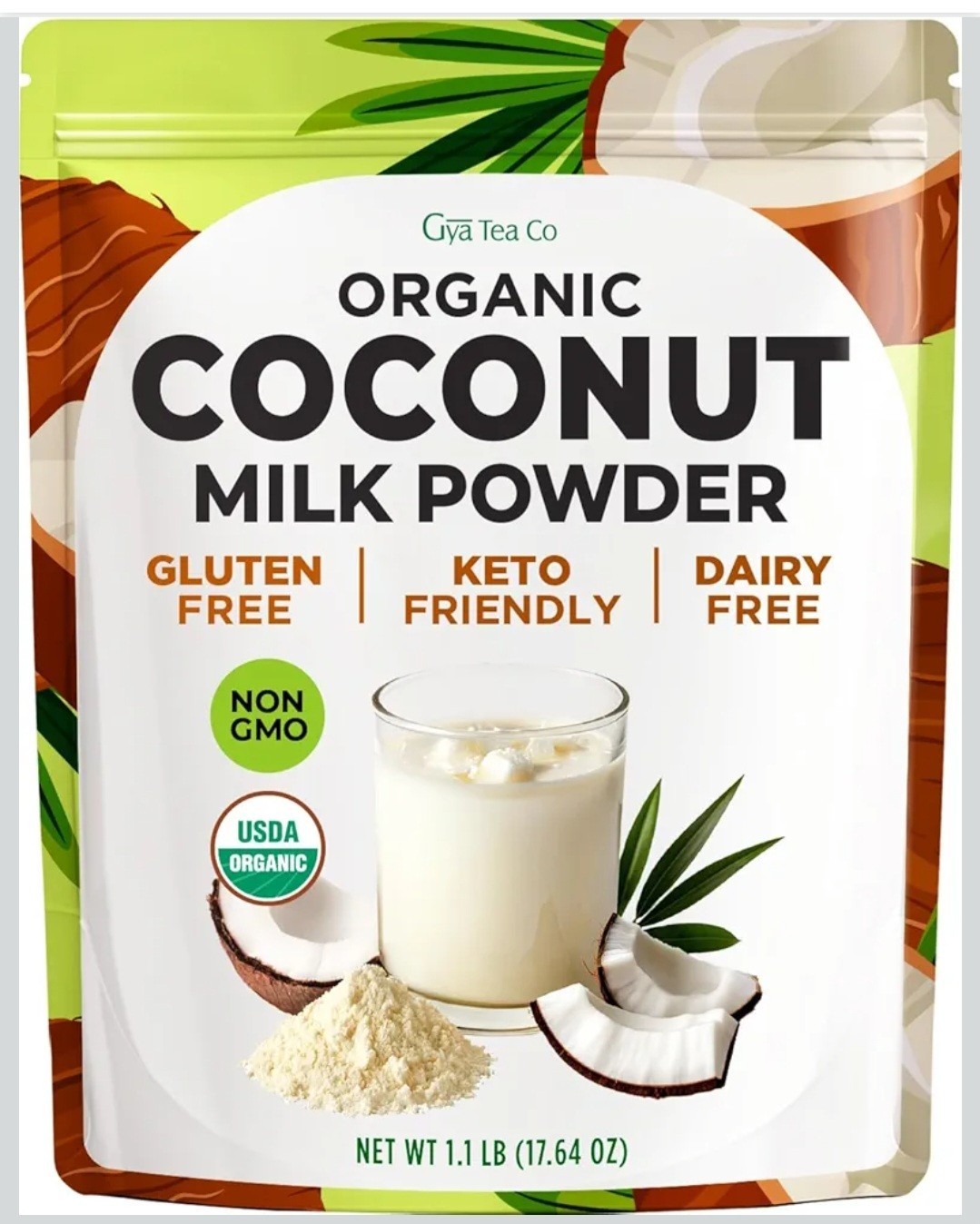 Gya Tea Co USDA Organic Coconut Milk Powder 1.1lb 17.64 Ounce