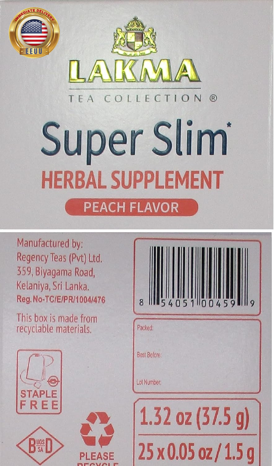 Lakma Super Slim Tea with Peach – 25 Tea Bags ⭐️⭐️⭐️⭐️⭐️