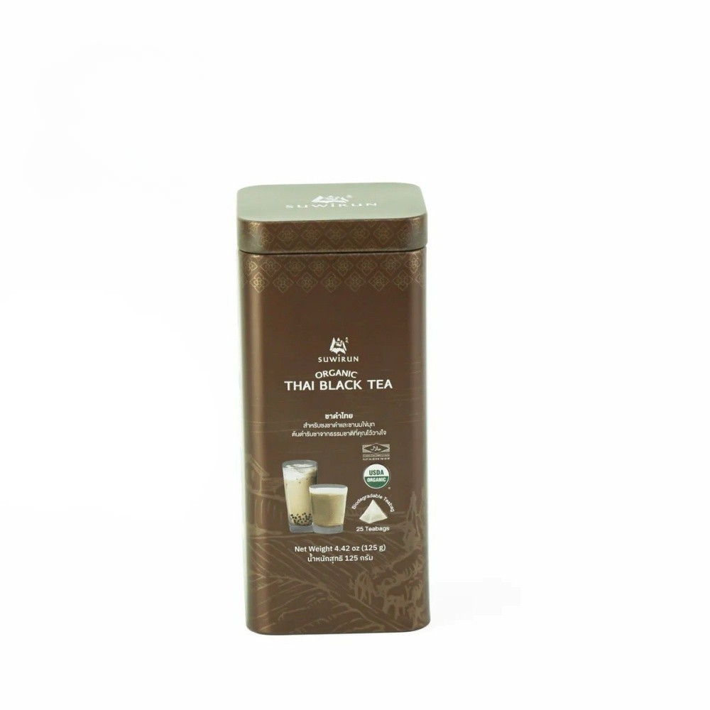 Suwirun USDA Organic Thai Black Tea Assam 25 Biodegradable Teabags 125g Tin