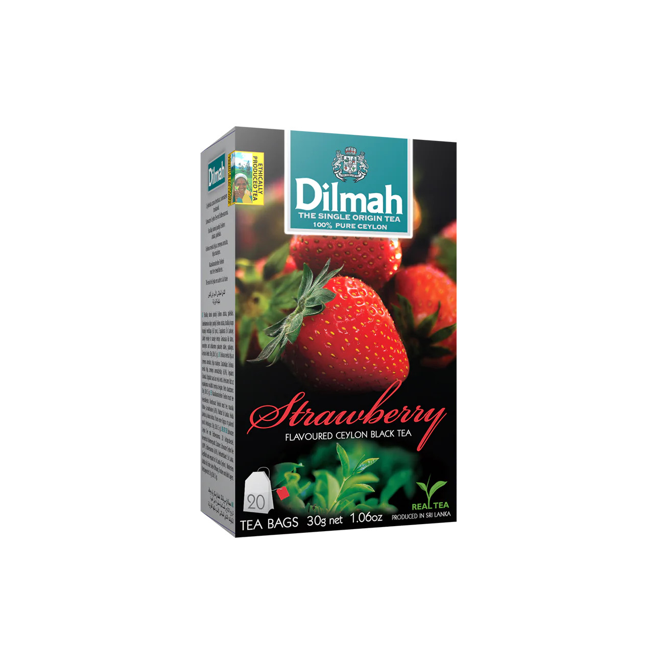 3 DILMAH STRAWBERRY Flavor Ceylon Black Tea Sri Lanka Origin (60 servings)