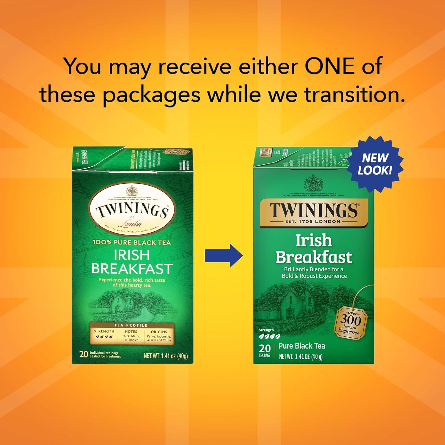 Twinings Irish Breakfast Pure Black Tea – 20 count
