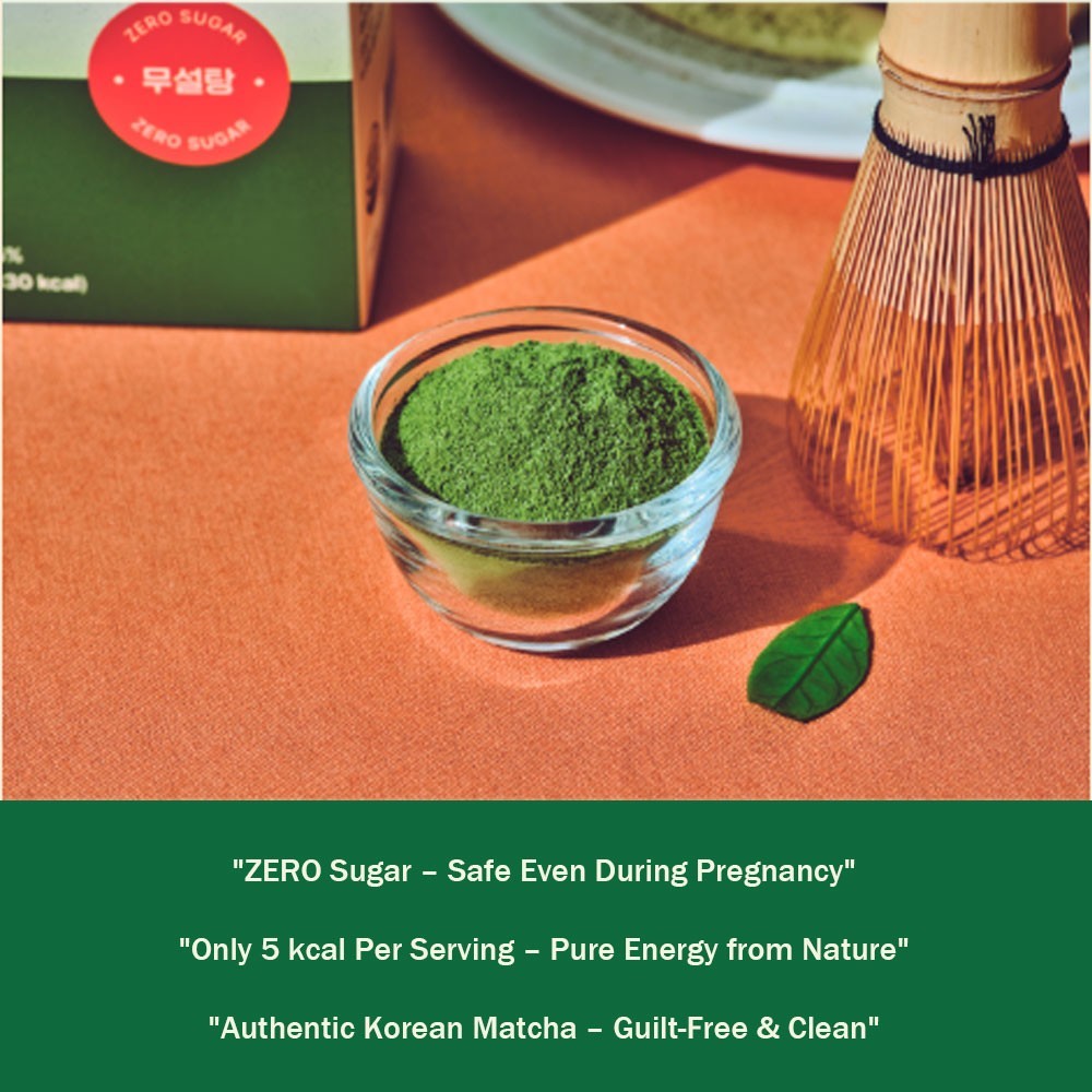 MooHwaDang Sugar‑Free Jeju Matcha (10g × 10 Sticks) – Low Calorie, Pregnancy Saf