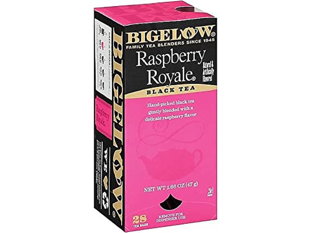 Raspberry Black Tea Bags 28 Count Box Hot Iced Tea Individually Wrapped