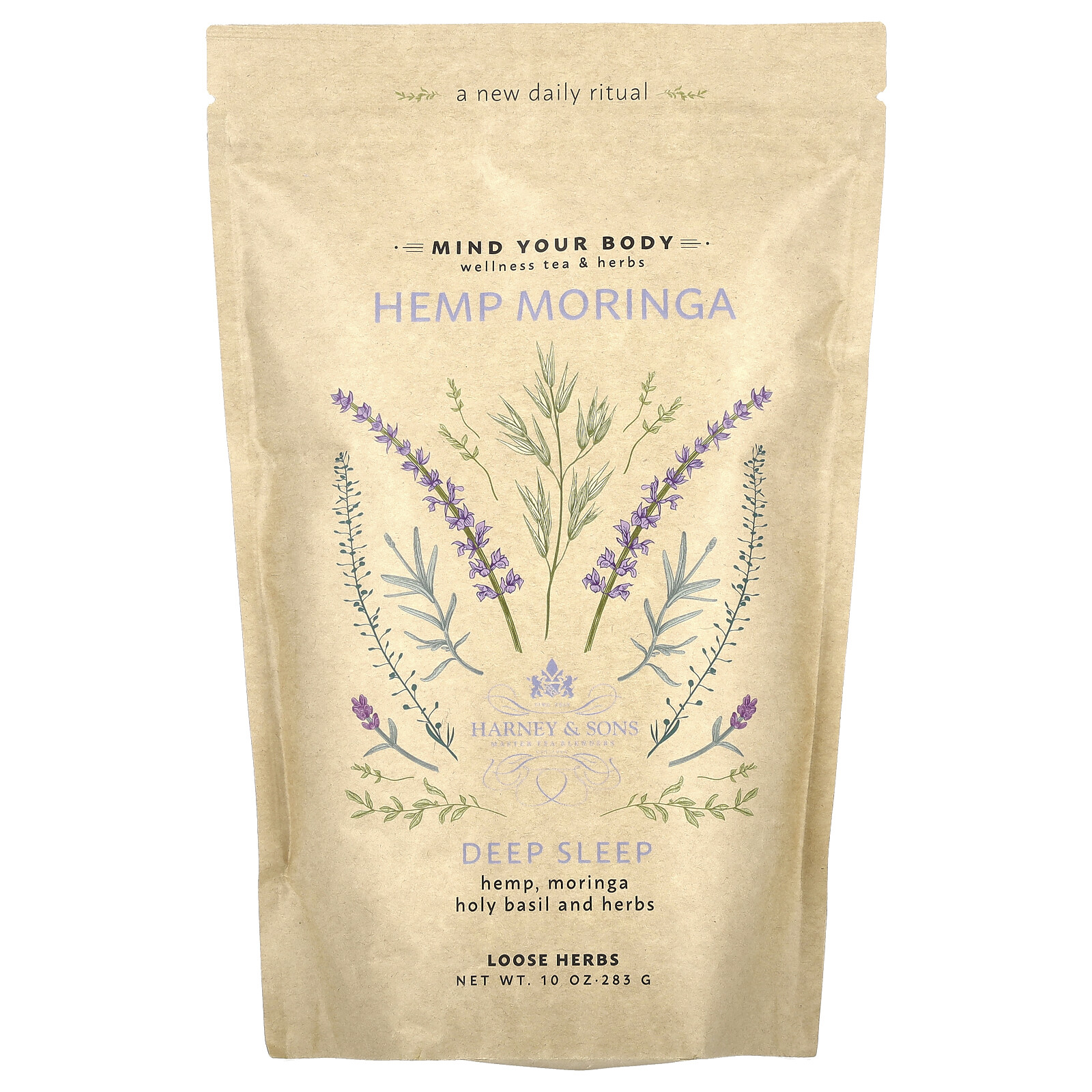 Hemp Moringa Loose Herbs, Deep Sleep, Caffeine Free, 10 oz (283 g)