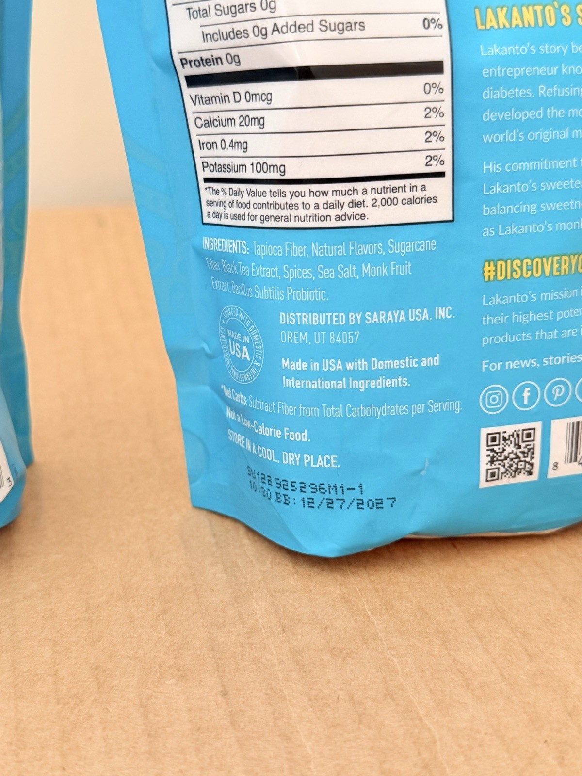 2 X Lakanto Chai Latte Powdered Drink Mix 10oz Vegan Sugar Free Gluten Free