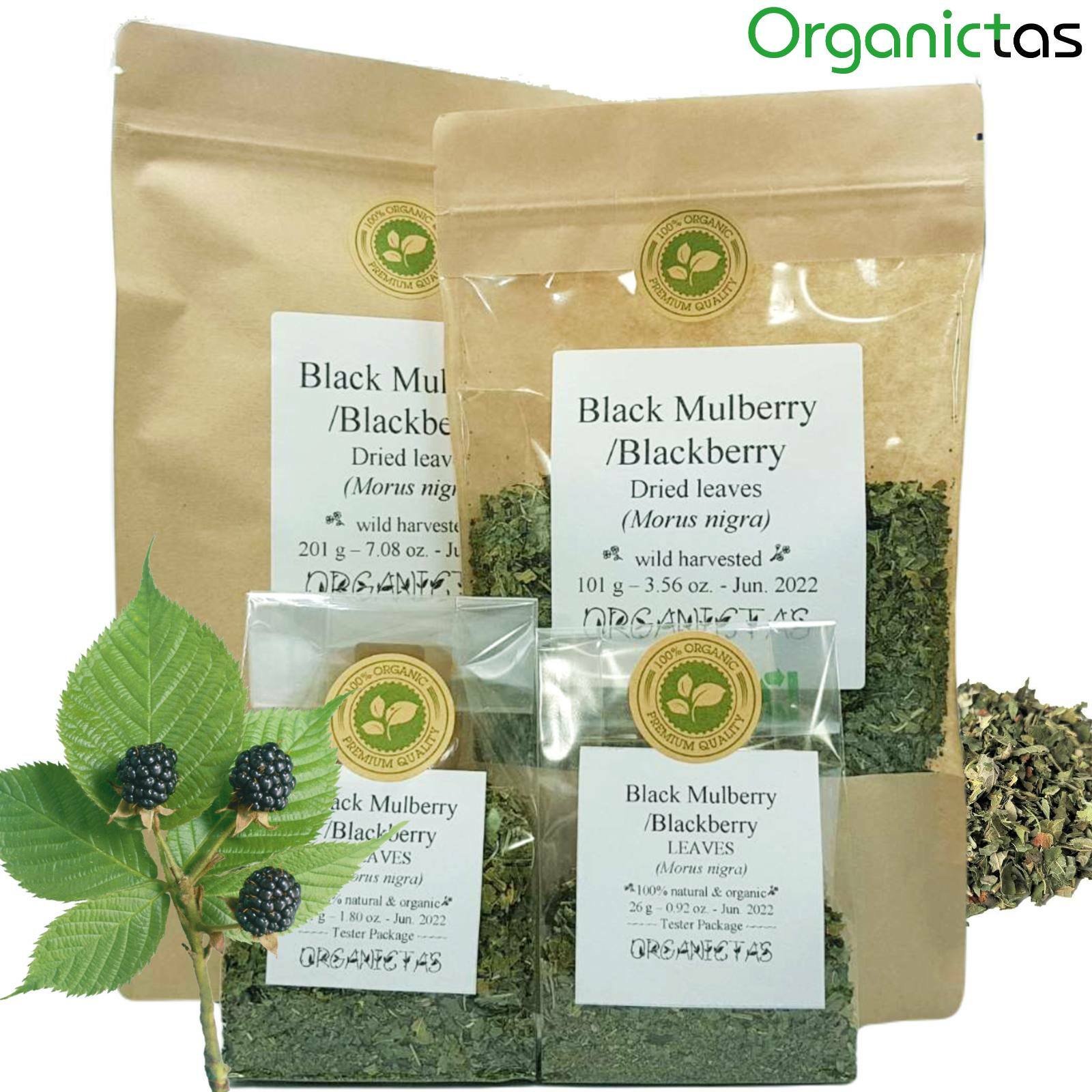 Organic Black Mulberry Leaf Tea (Morus Nigra) Wild Harvest Premium Quality