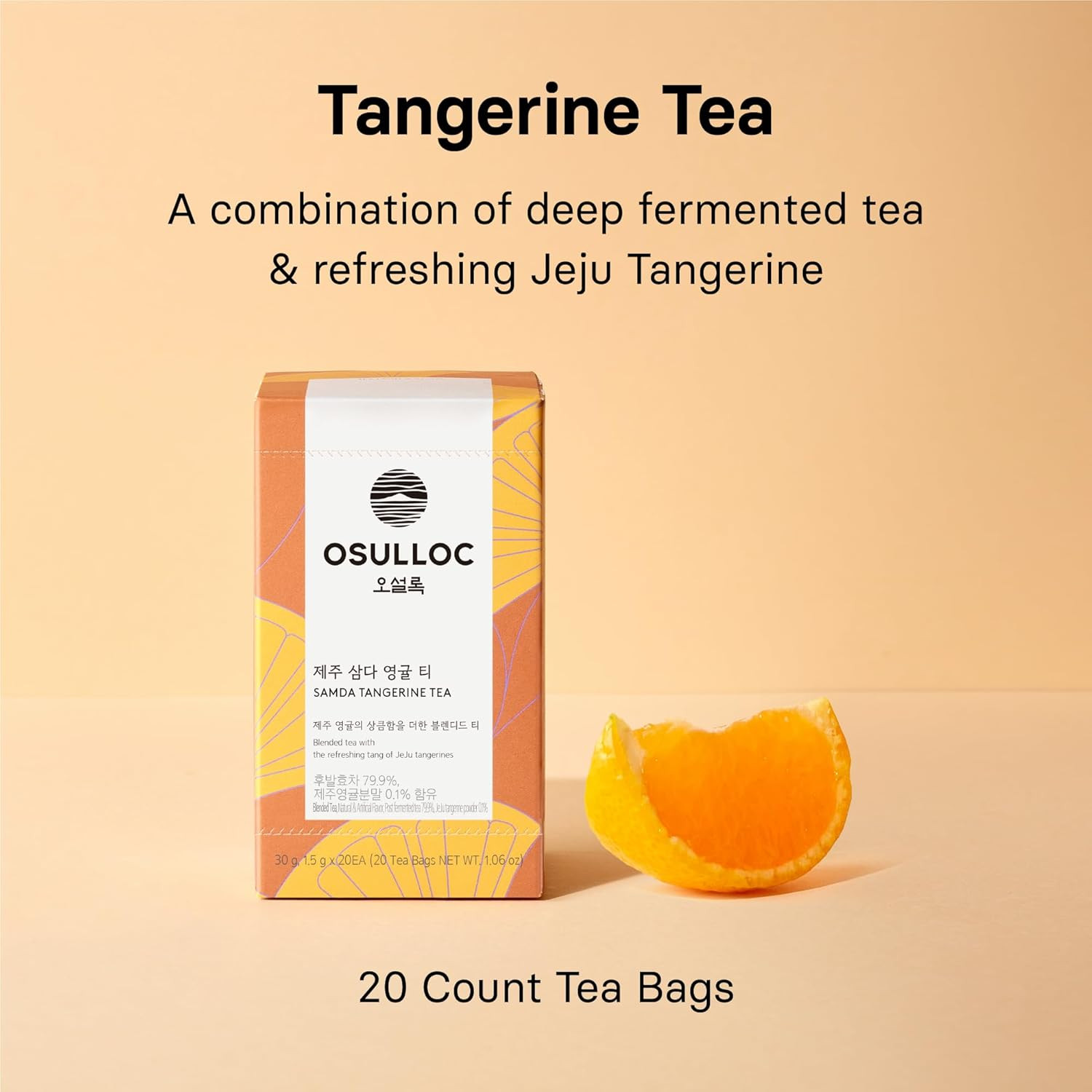 Tangerine Tea (Fresh Jeju Tangerine Flavor), Fruit Tea Blend, Premium Teabags fr