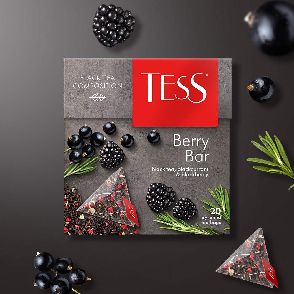 Black Tea Berry Bar Raspberry and Rhubarb Beverages Grocery Gourmet Food 20 p…