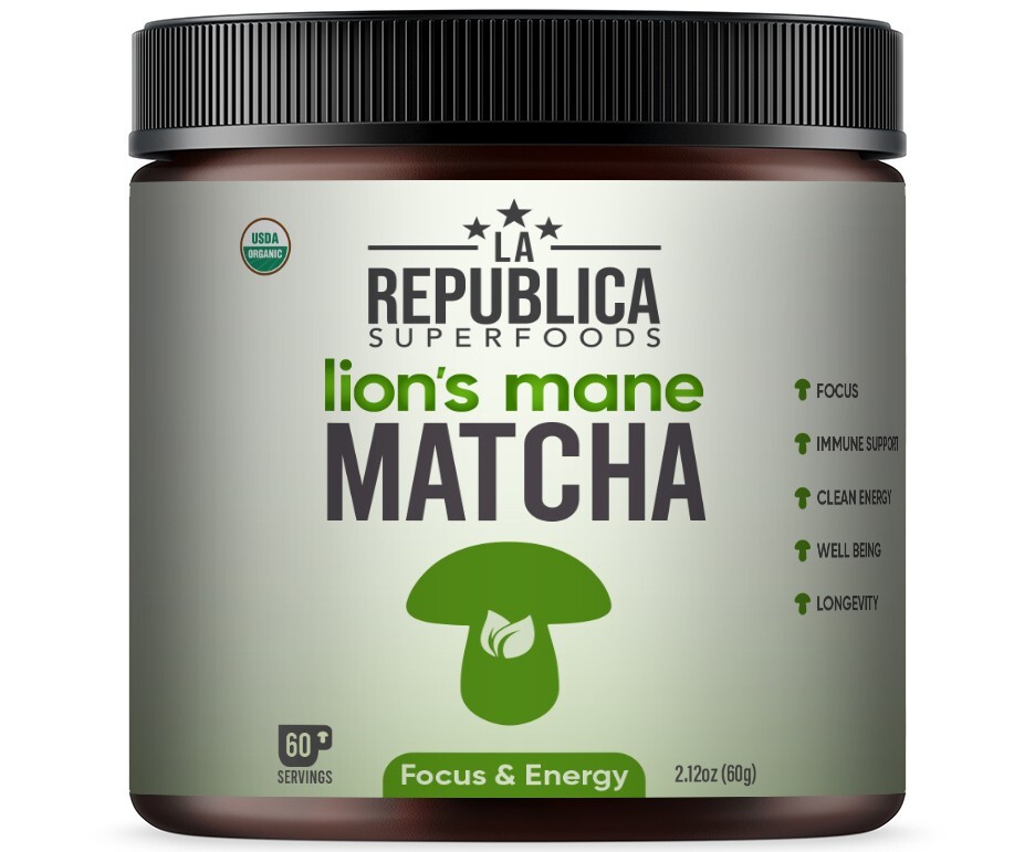 La Republica MATCHA w/ Lion’s Mane (Full-Fruiting Bodies Green Tea) 60 servings