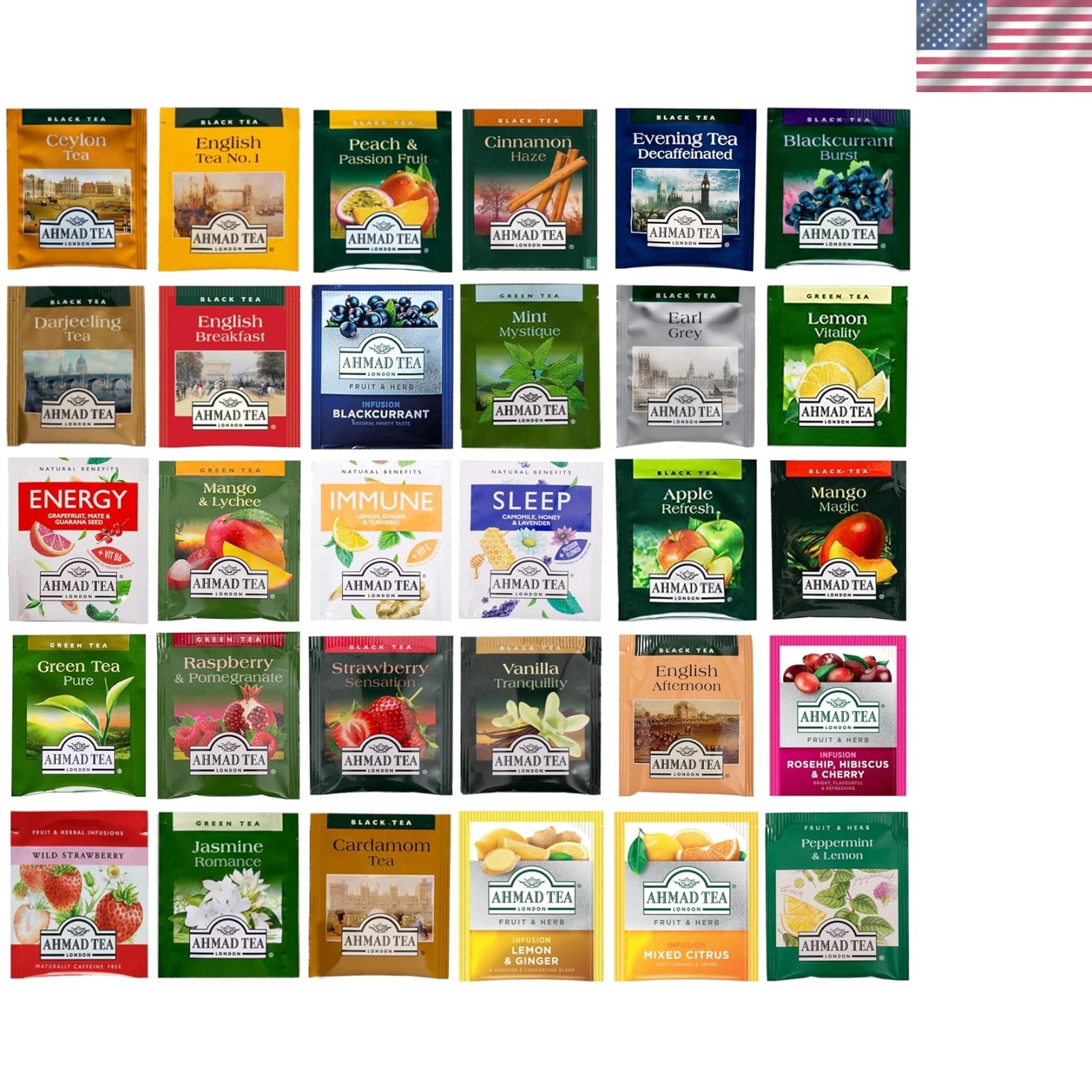 Luxury Tea Experience: 30 Count Ahmad Tea Variety Pack with Special Ingredients