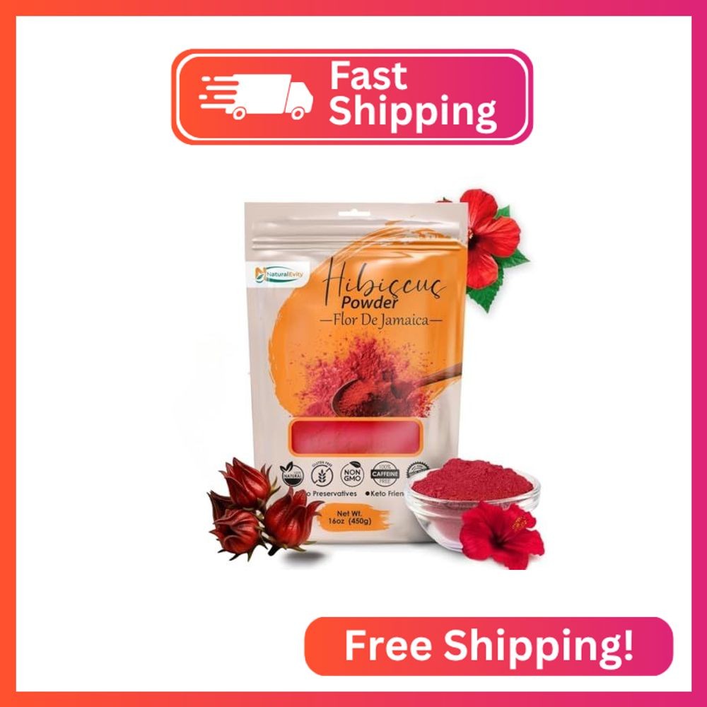 Hibiscus Powder for Hair & Face (Gudhal) – 100% Pure Hibiscus Sabdariffa Powder,