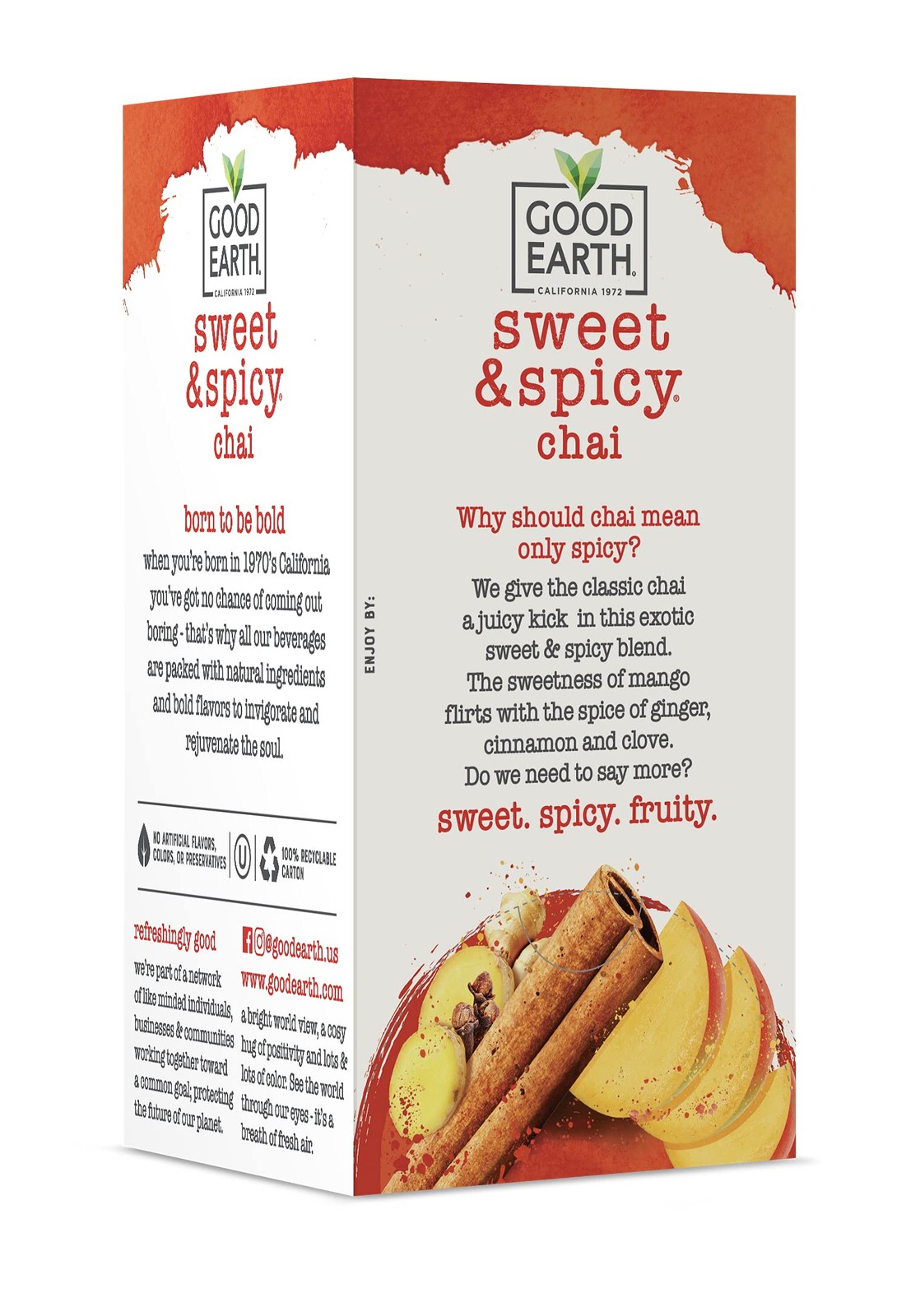 Good Earth Tea Sweet Spicy Chai Black Tea, 18 Teabags Pack of 6