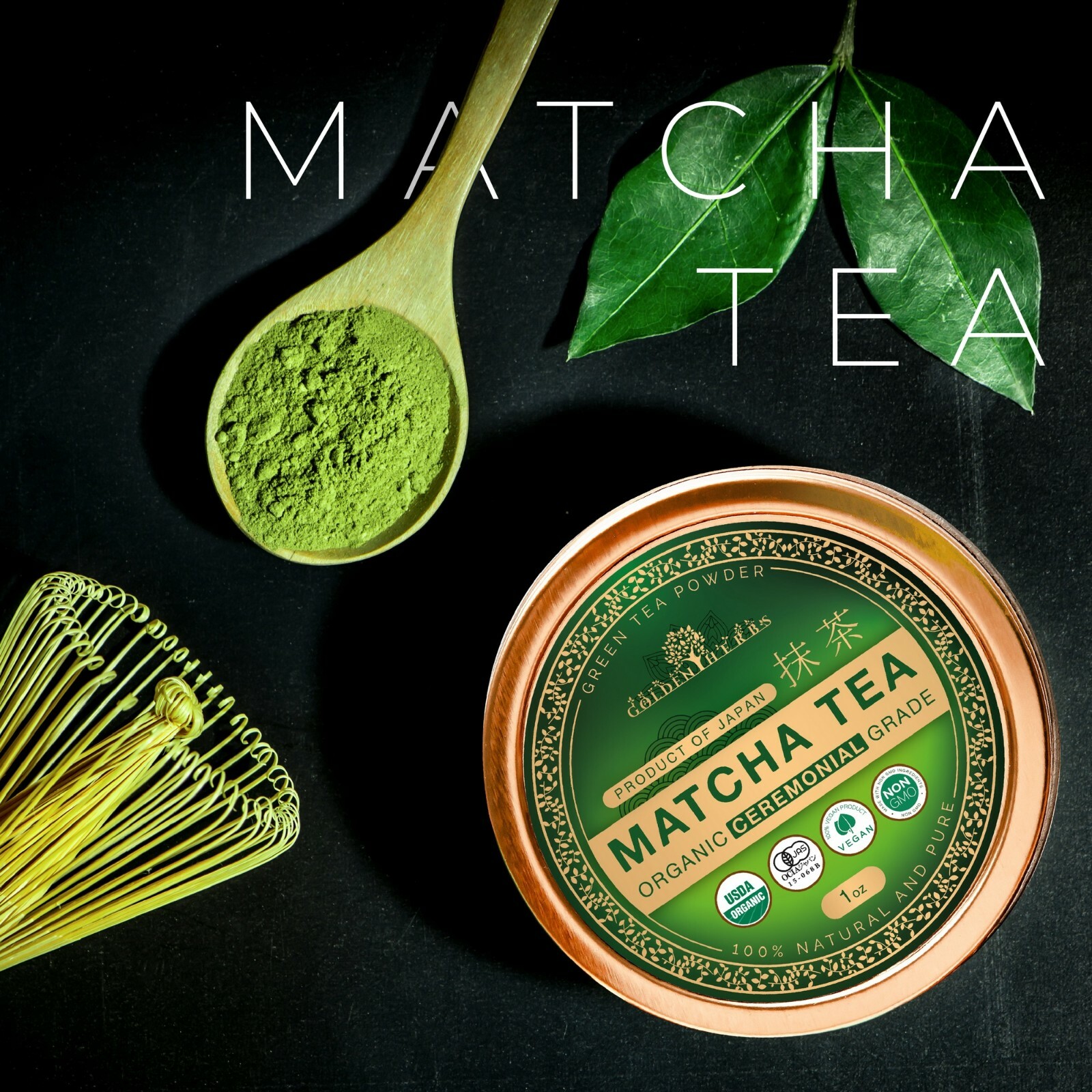 Golden Herb Japanese Organic Ceremonial [Grade 1] Matcha Green Tea Powder