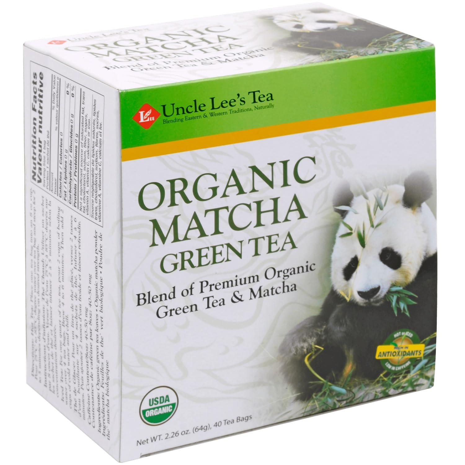 Uncle Lee’S Organic Matcha Green Tea Bags, 40 Count – Antioxidant-Rich, Low Caff