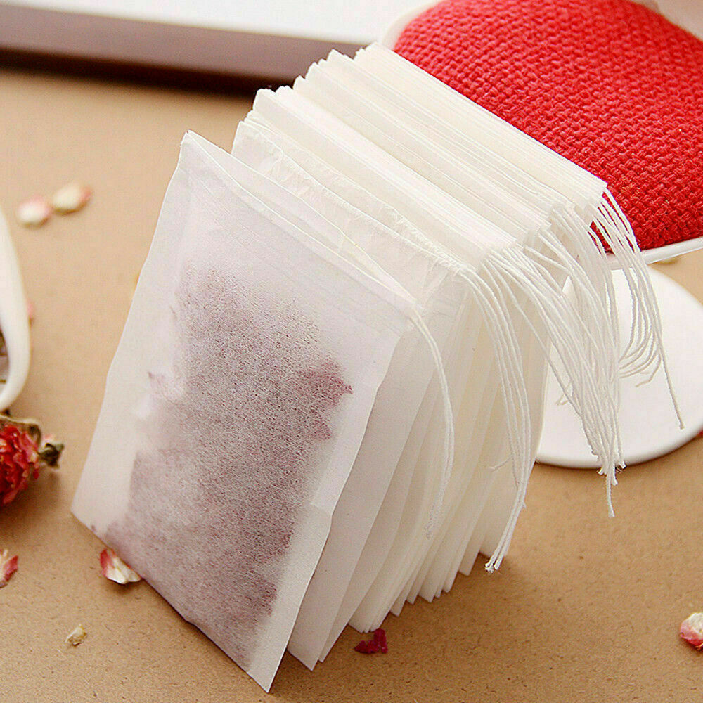 200Pcs Empty TEABAGS Non Woven String Heat Seal Filter Paper Herb Loose Tea Bags