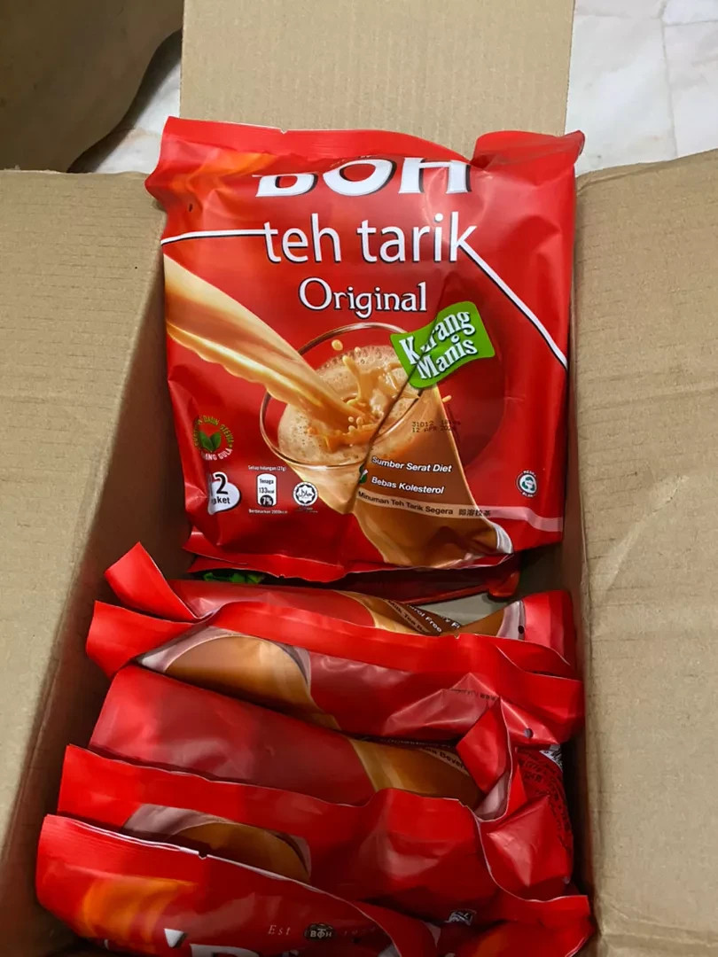 3x BOH Teh Tarik 3 in 1 Instant Milk Tea Malaysia Less Sugar 12 Sachet 27g each