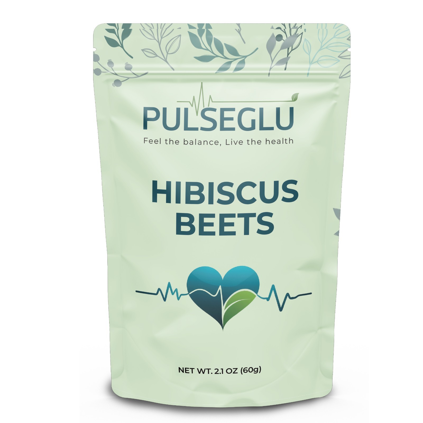 PulseGlu Herbal Tea – 15 Tea Bags – 60g – Hibiscus, Beets, Ginger, Lemongrass