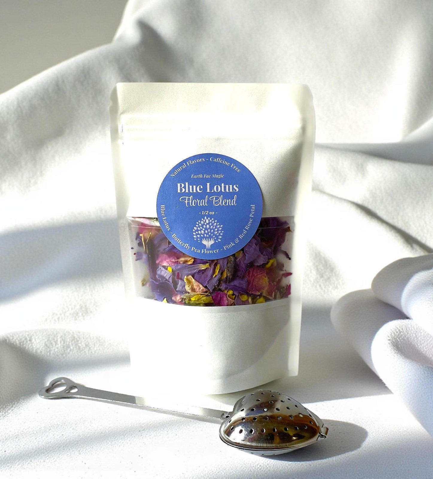 Blue Lotus Butterfly Pea Rose Floral Blend, Spiritual Tea, 1/2oz, 1oz