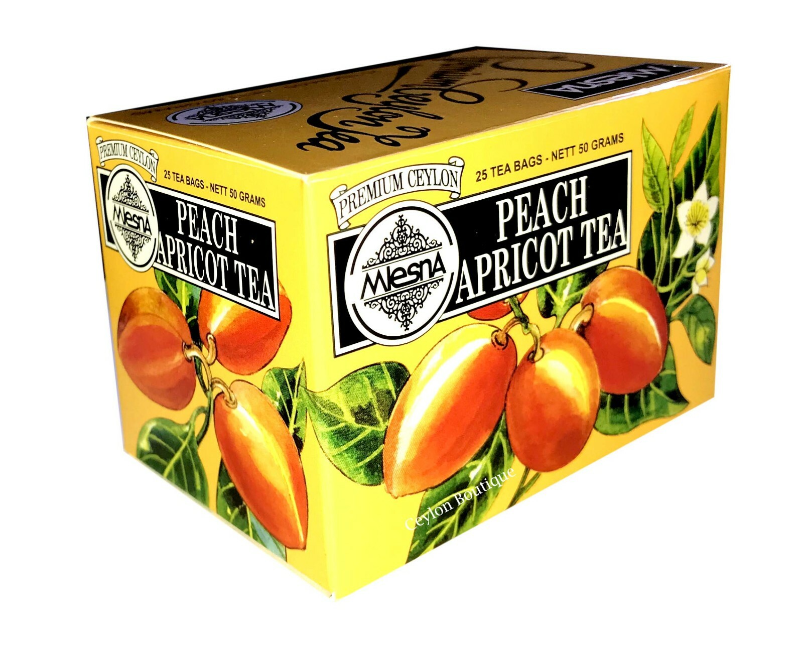 Mlesna Peach Apricot Ceylon Tea in 25 Tea Bags 50g