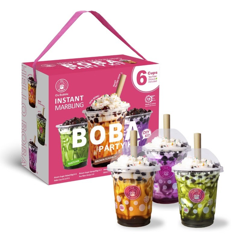 Bubble Instant Marbling Boba Party Kit-Brown Sugar, Matcha, Taro 6P – 12.9oz