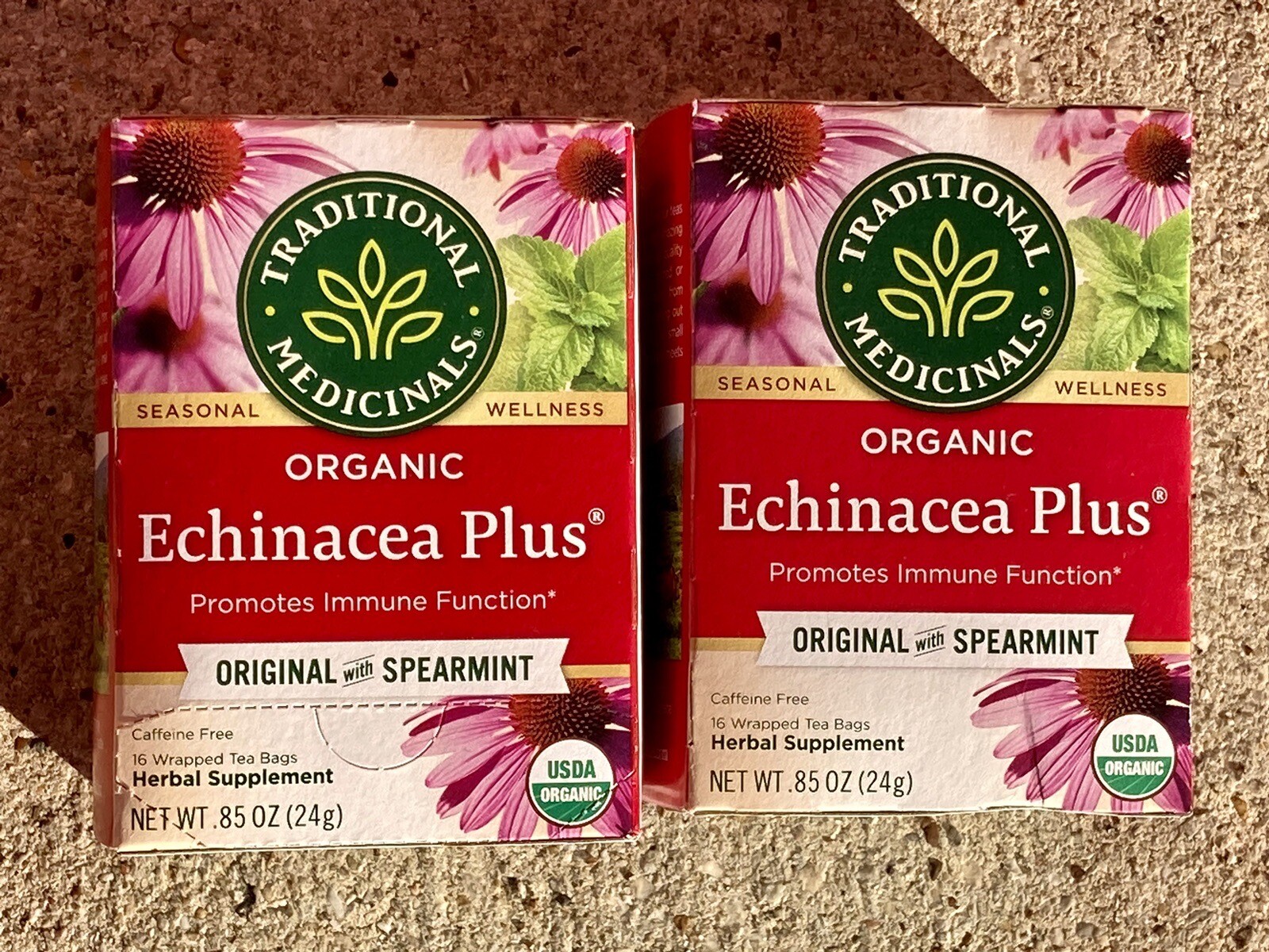2-PK Traditional Medicinals Organic Echinacea Plus Tea, With Spearmint BB 9/2025