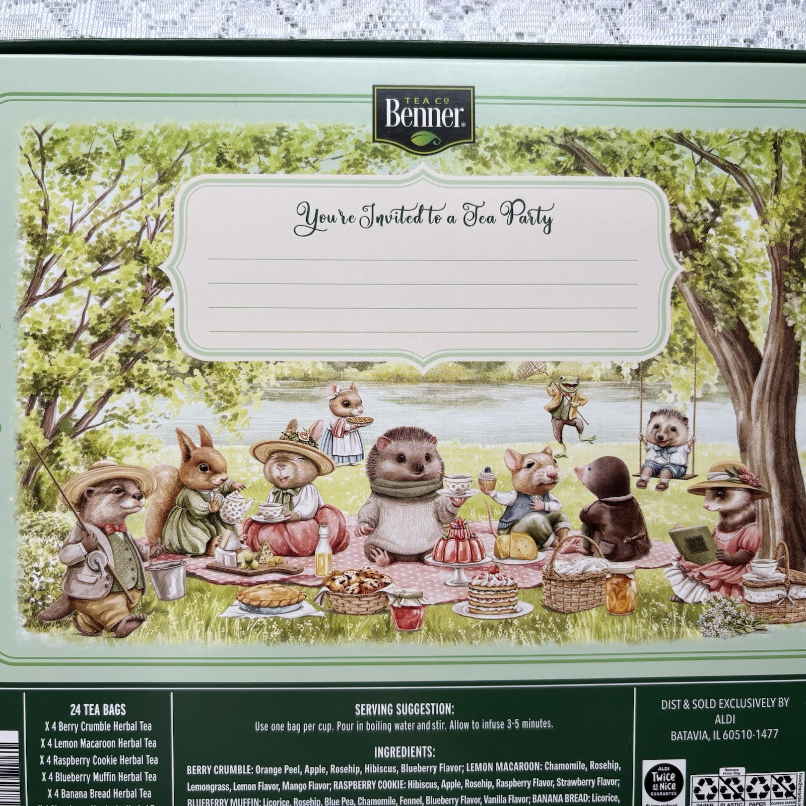Aldi Benner Tea Co Tea Party Collection Caffeine Free Herbal Tea Assortment NEW