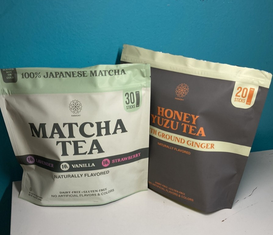 Harmony Matcha Tea Sealed NEW Sachets Lavender Vanilla Strawberry & Yuzu Honey