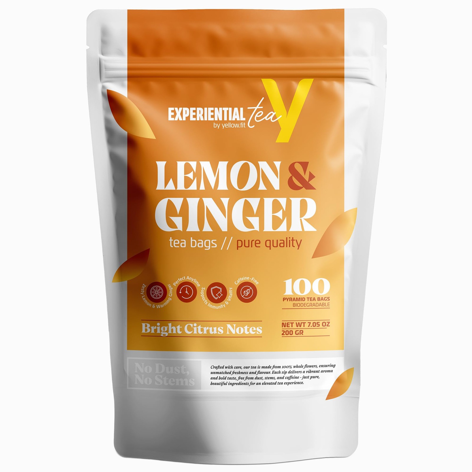 LEMON GINGER, loose leaf 100 tea bags BRIGHT, ZESTY AND SOOTHING