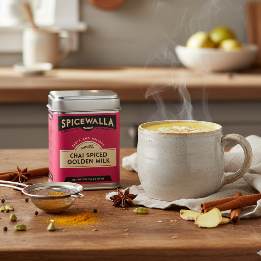 Chai Spiced Golden Milk Drink Mix Powder By Spicewalla 2.6 oz