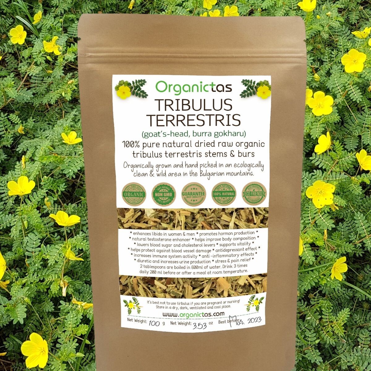 Organic TRIBULUS TERRESTRIS Tea – Best Premium Quality Tribulus Herbal tea 200 g