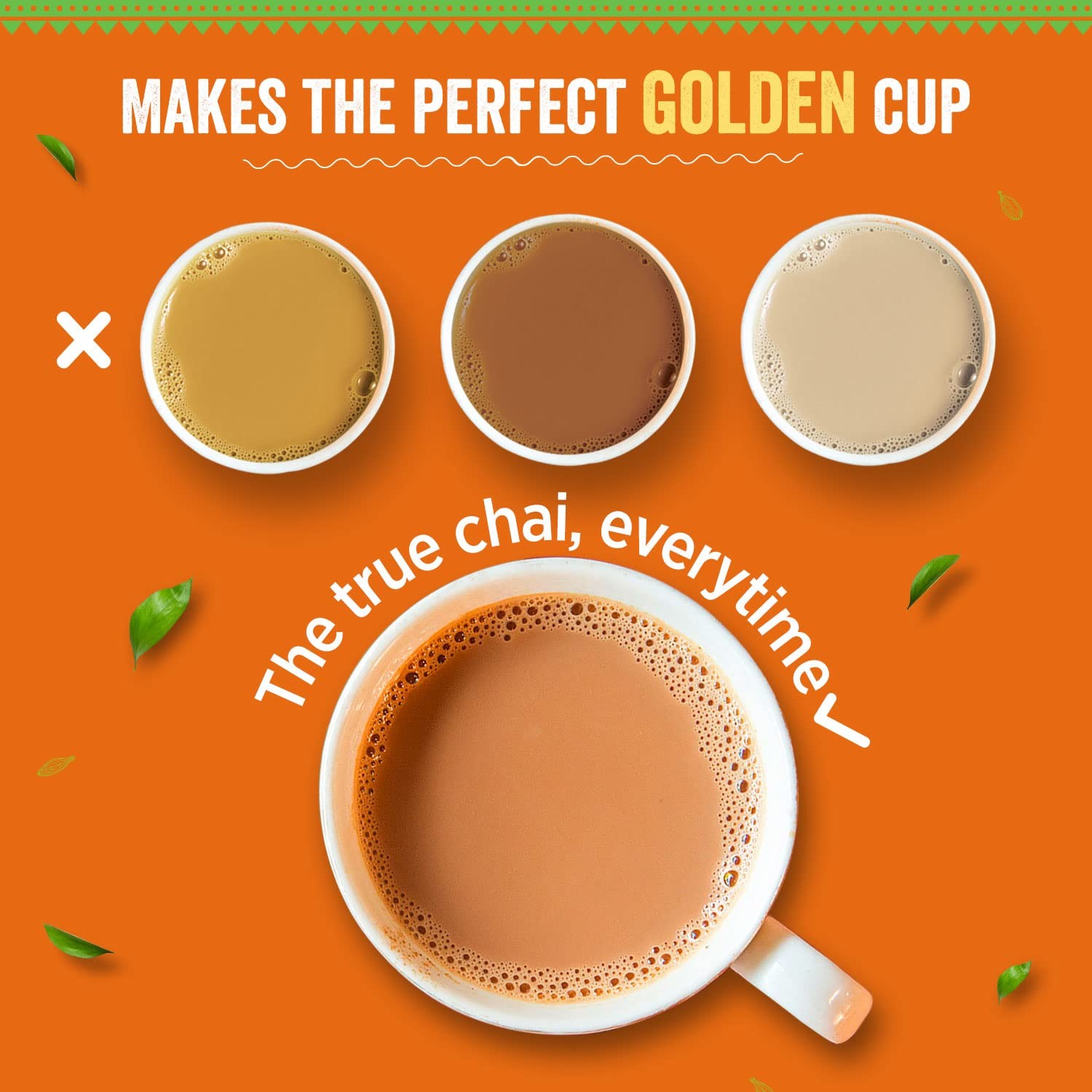 Chaayos Cardamom Instant Tea Premix | 36 Sachets Regular Sugar