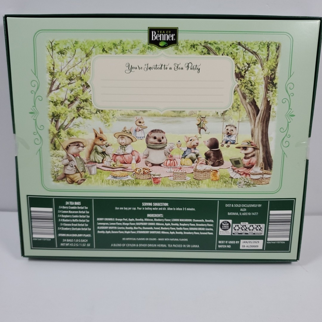 Aldi Benner Tea Co Tea Party Collection Caffeine Free Herbal Tea Assortment NEW