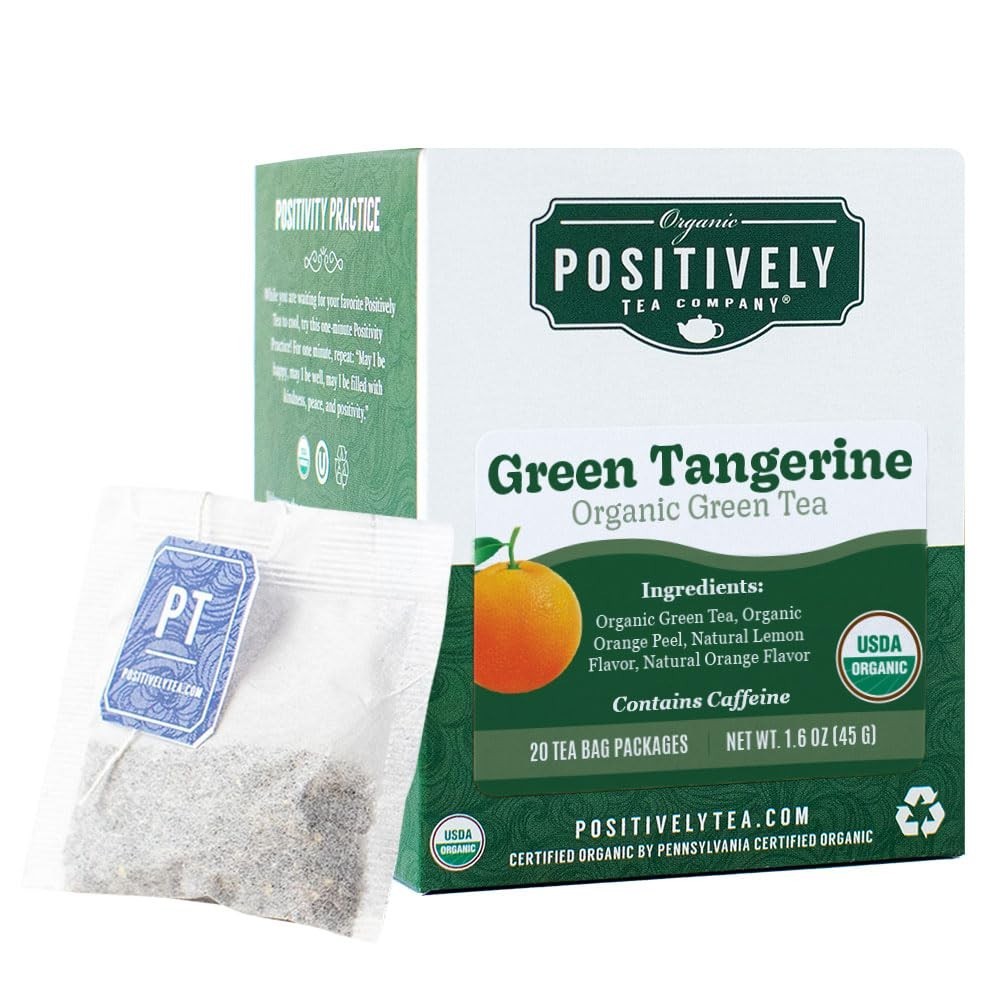 Delicious Green Tangerine Tea Bags – 20 Individually Packaged Sips of Wellness