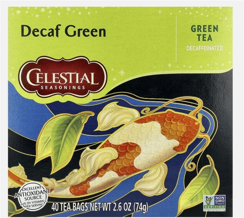 2 PACK Green Tea, Decaf, 40 Tea Bags each, 2.6 oz (74 g) Best by 6/2026