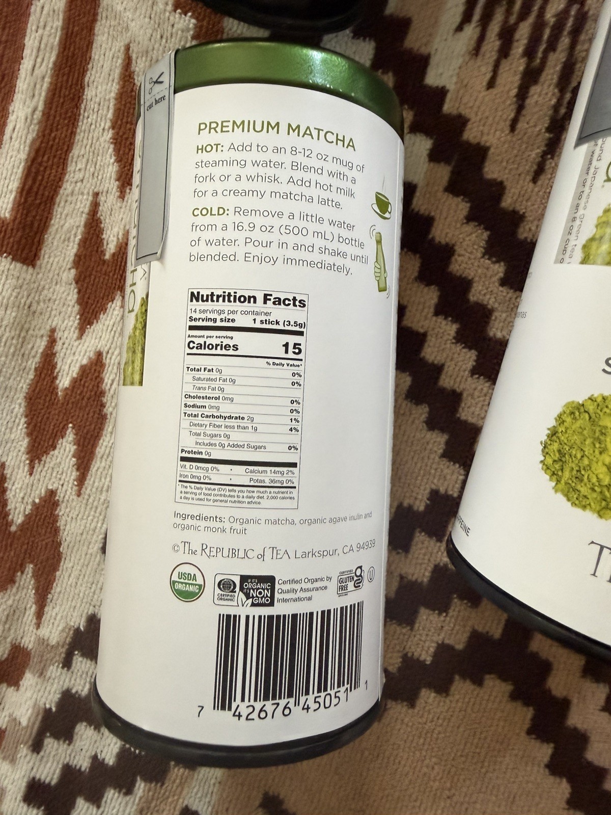 14 Count Organic U Matcha Tea Single Sip Packets Sugar Free On The Go x 2 pack