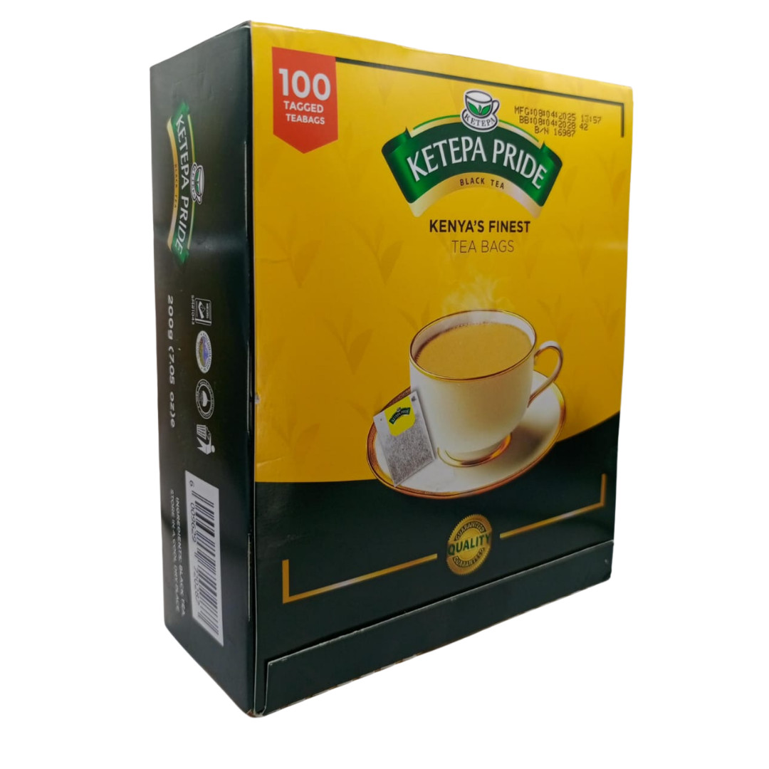 Ketepa Pride Black Pure Kenya 100 Individual Tea Bag exp. Apr 2028 FREE SHIPPING