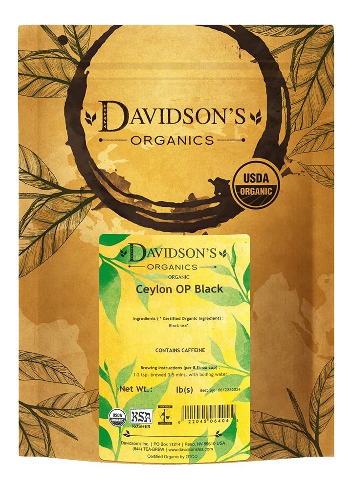 Davidson’s Tea Bulk, Ceylon Op Black, 1 lb Bag 16 Ounce (Pack of 1), Black