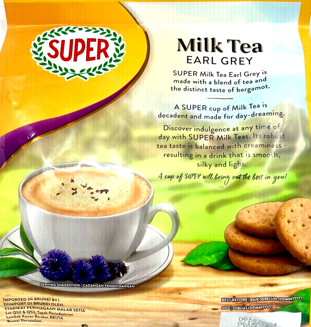 Super 3-In-1 Instant Earl Grey Milk Tea 18 Sticks x 25g ( Pack of 3 )