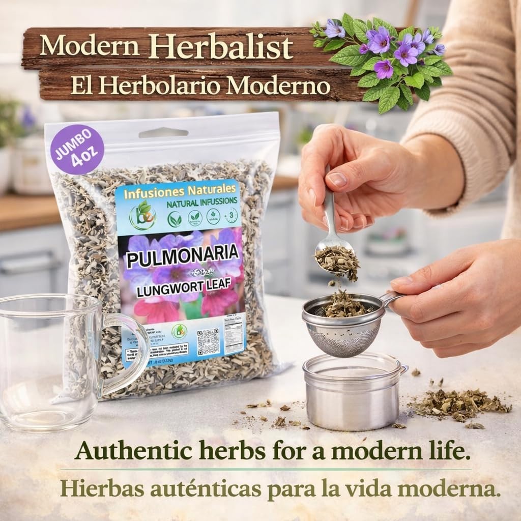 Pulmonaria Herbal Tea – 4 oz (113g) – 100% Natural Lungwort Herb – Wildcrafted