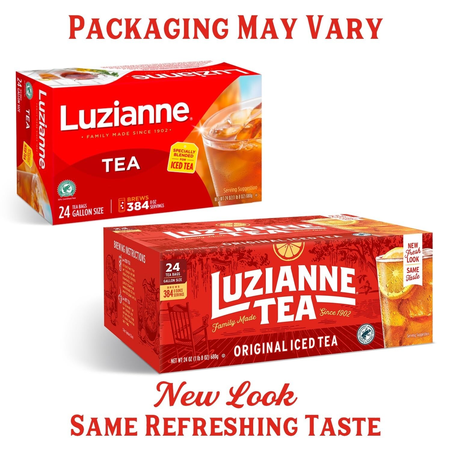 Luzianne Unsweetened Iced Tea Bags Gallon Size 24ct Box (Pack of 1)
