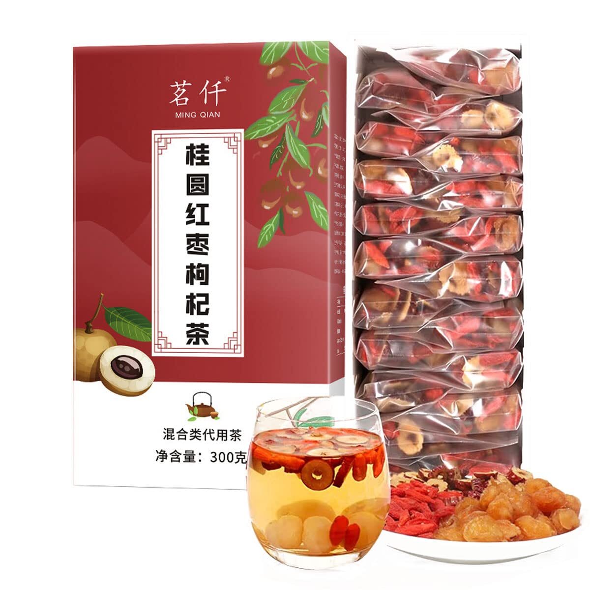 Longan Red Dates and Wolfberry Tea Fruit Combination Tea 300g (15g X 20 Packs)