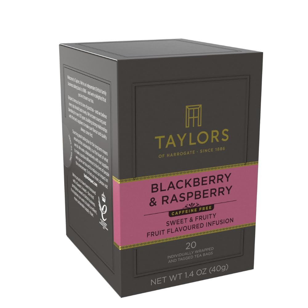 Blackberry & Raspberry, Herbal Tea, Individually Wrapped Bags, 20 Count (Pack of