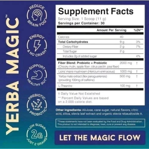 Peach Mango Yerba Mate – Instant Tea Powder, 30 Servings US Stock