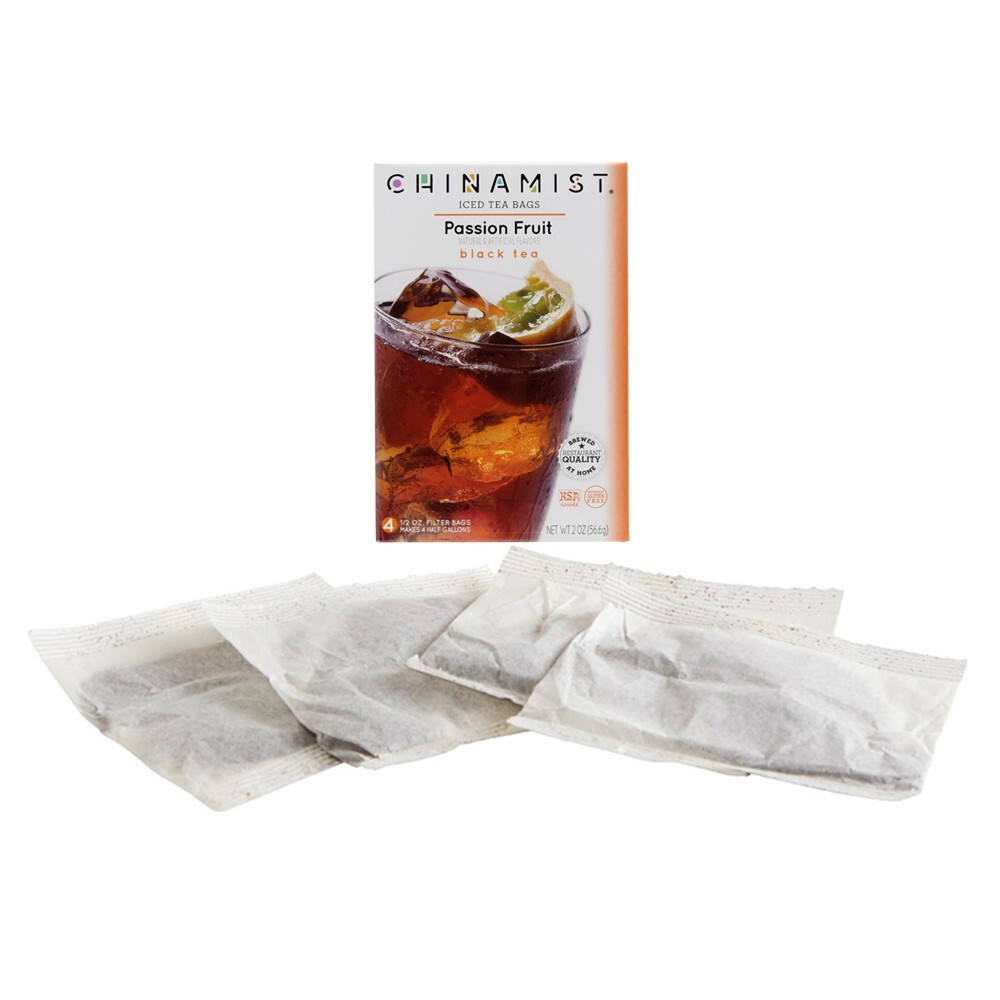 China Mist Passion Fruit Iced Tea Bags, 4-Count Box, 6-Pack