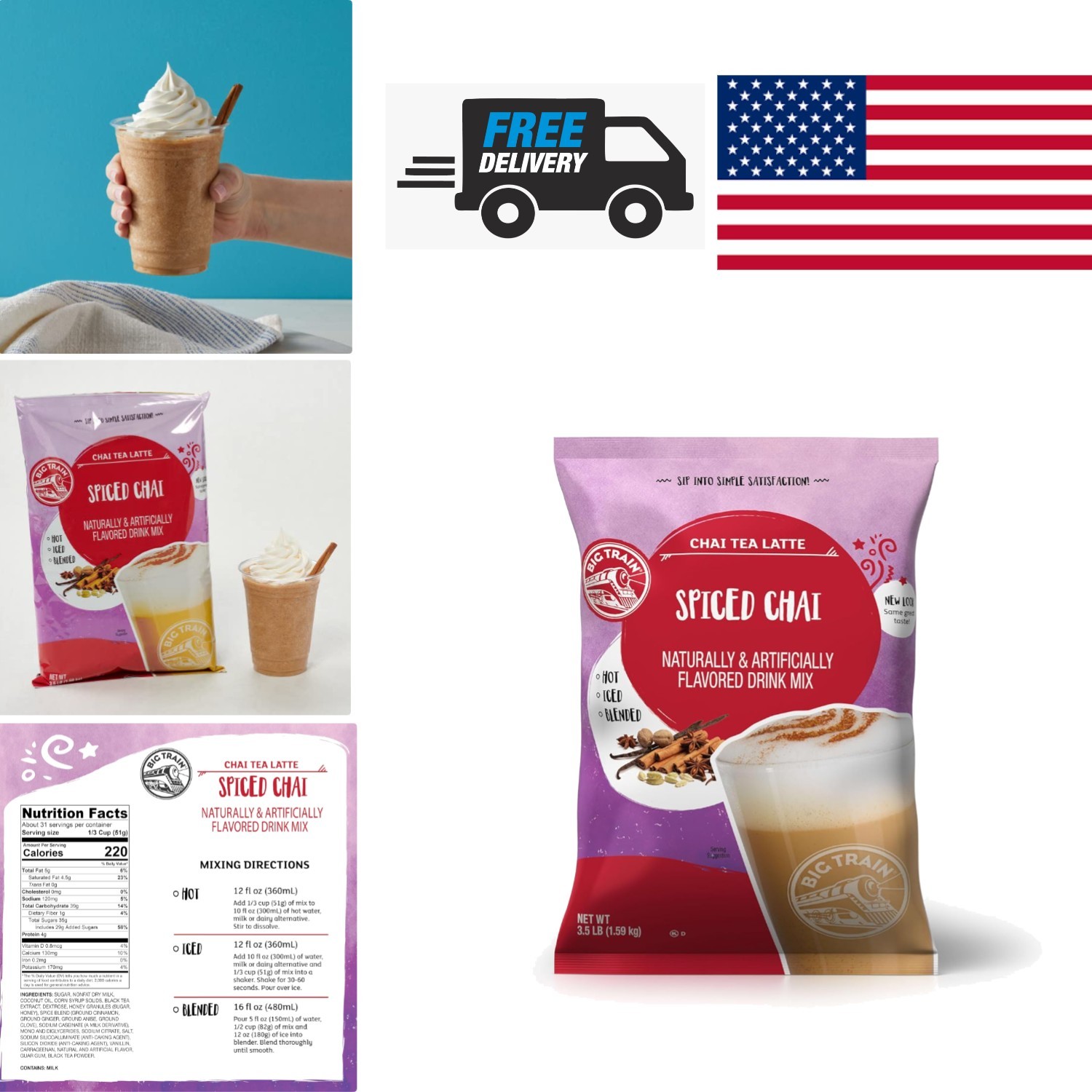 Cozy Spiced Chai Beverage Mix 56 Ounce No Steeping Required for Convenience