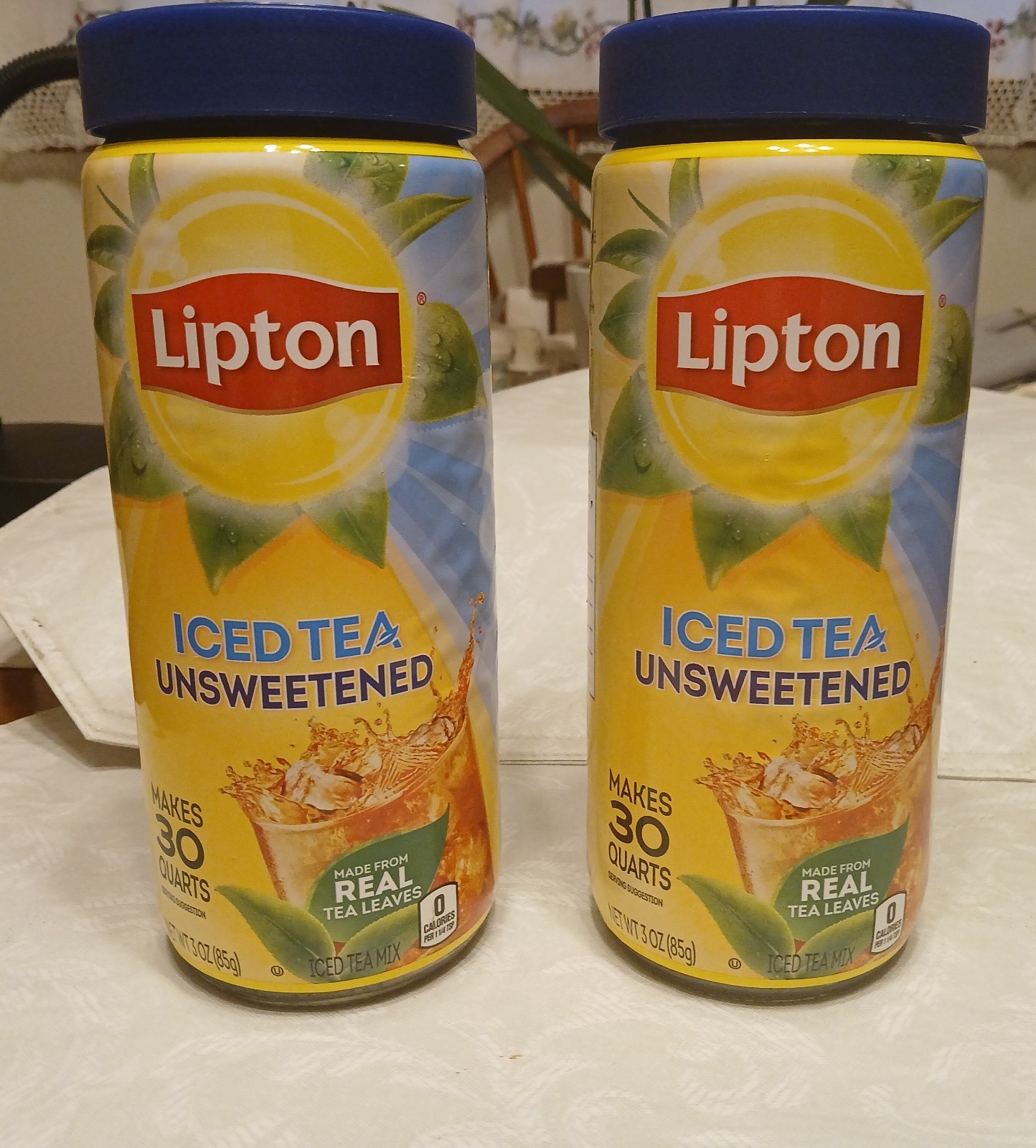 Lot of 2 Lipton ☀️Unsweetened Instant Iced Tea Mix Makes 30 quarts Discontinued