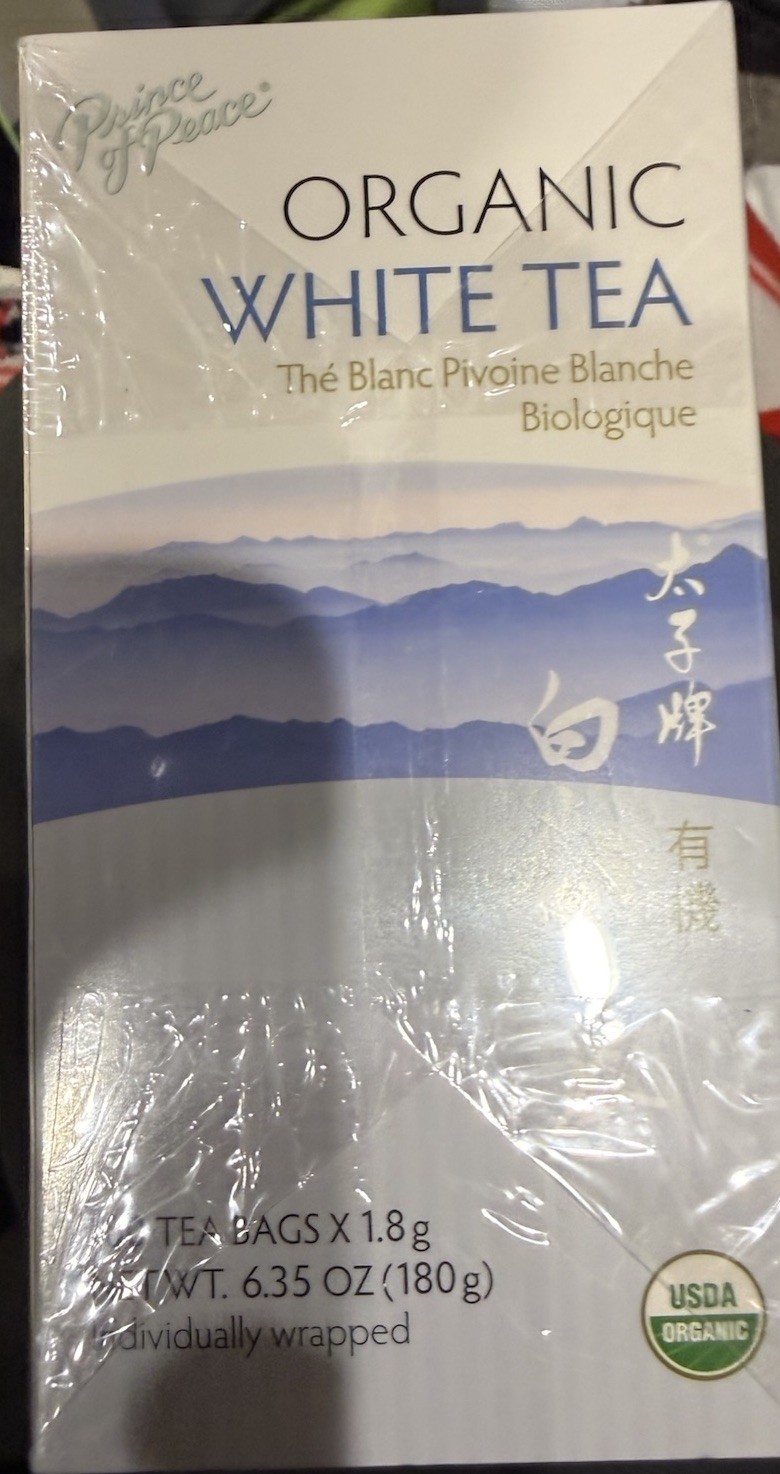 1 Box, Prince of Peace 100% Organic White Tea, 6.35 Oz / 180g – 100 Tea Bags