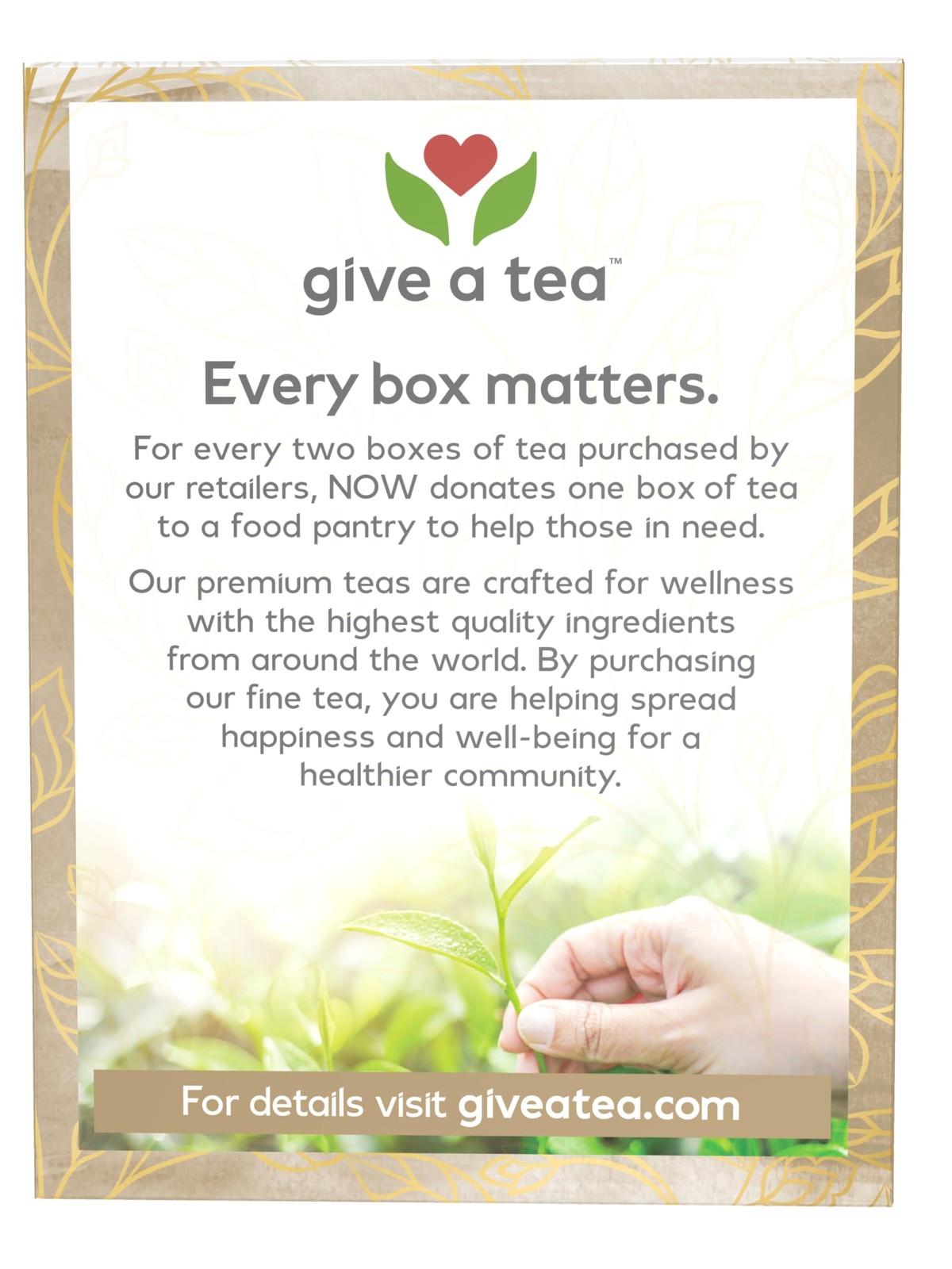 Give A Tea Well Being Blend Herbal Tea With Reishi Cordyceps 24 Tea Bags
