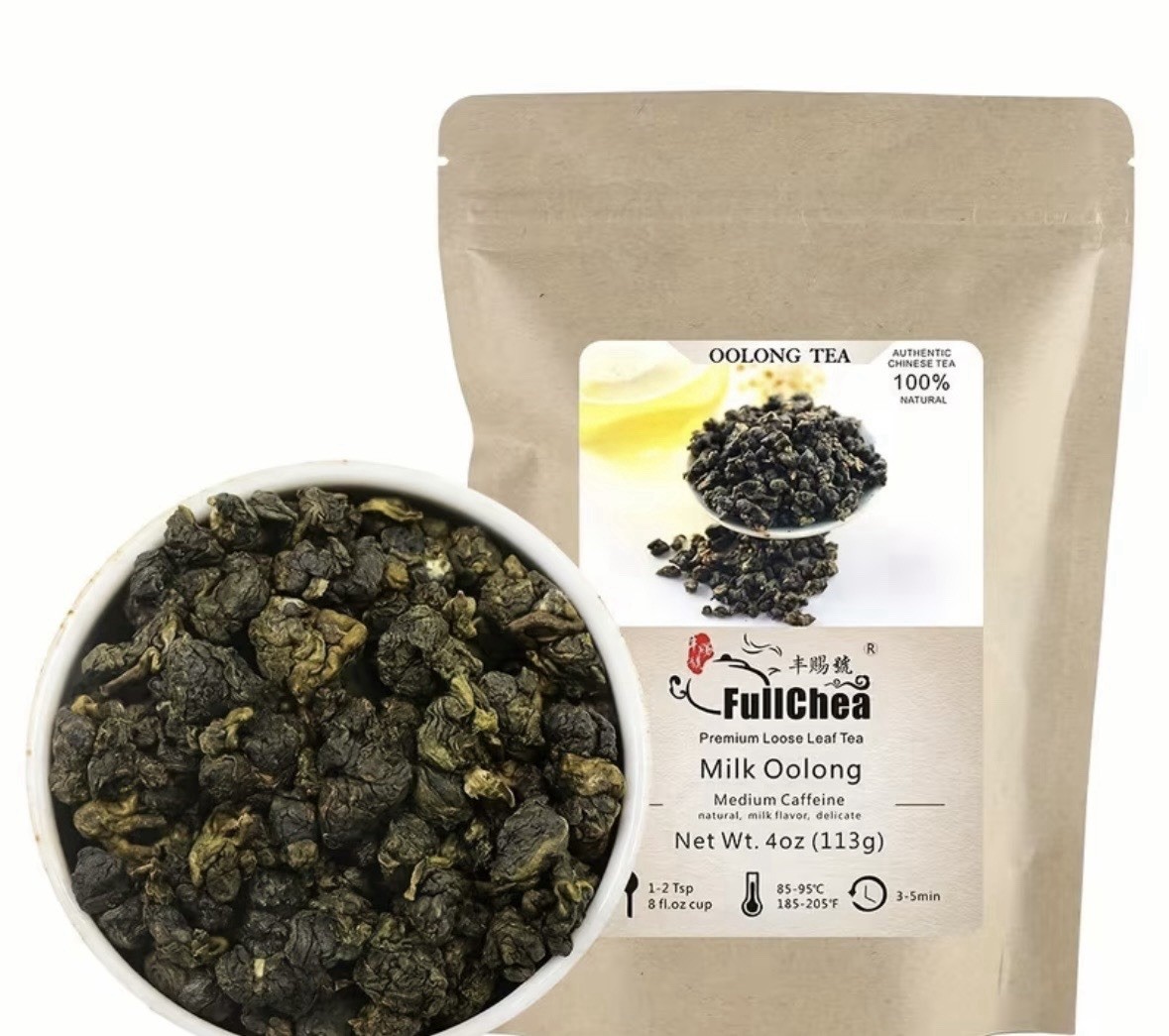 FullChea Milk Oolong Chinese Oolong Loose Leaf Tea & Infusion 4oz (113g)