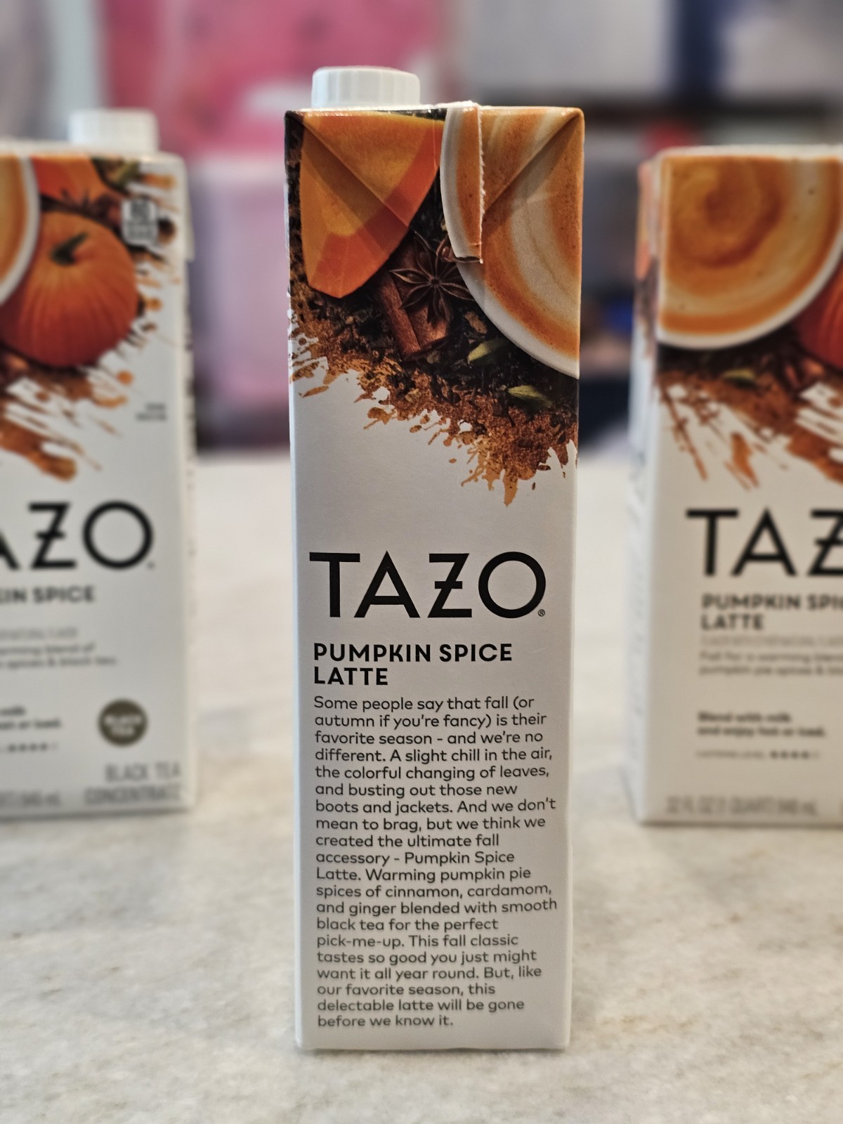 3x Tazo NEW LIMITED EDITION Pumpkin Spice Latte Black Tea Concentrate 32 Oz 🍁